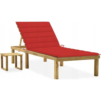 Obraz zahrada-XL Zahradní lehátko se stolkem a poduškou impregnovaná borovice 3065840