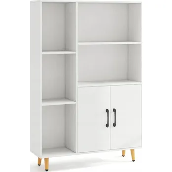 Knihovna Regál s dveřmi a otevřenými policemi Regál bílý
