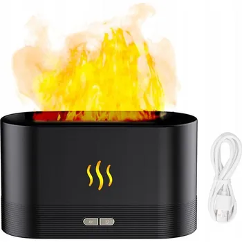 Zvlhčovač vzduchu Ionizátor zvlhčovač vzduchu Flame aroma difuzér 180ml černý SP-1413