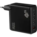 TB 3x USB-C + 1x USB-A nabíječka, GaN, 100W, černá