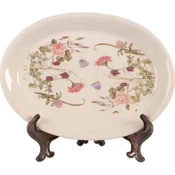 Talíř Clayre & Eef - Dekorativní keramický talíř BLOOMING SPRING 6CE2030