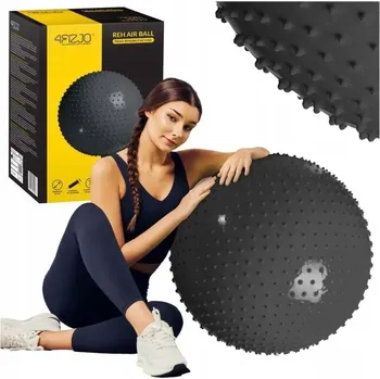 Gymnastický míč 4FIZJO Rehabilitační míč s výstupky a hroty 65 cm černý