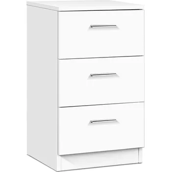 Noční stolek Noční stolek Costway bílý se 3 zásuvkami pro samostatnou montáž