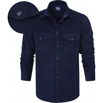 Pánská košile Pako Jeans pánská košile casual Stylová manšestrová košile bavlněná regular fit dlouhý rukáv regular bavlna velikost XL