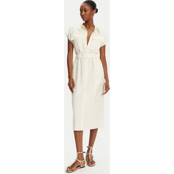 Dámské šaty Patrizia Pepe Košilové šaty 2A2870/A573-W146 Écru Regular Fit 38