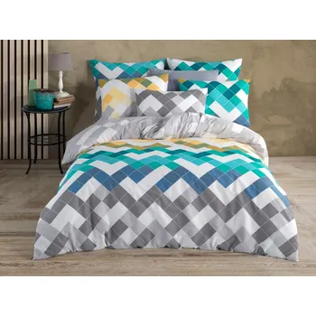 Povlečení Povlečení krep 140x200, 70x90 cm Siesta green hotelový uzávěr