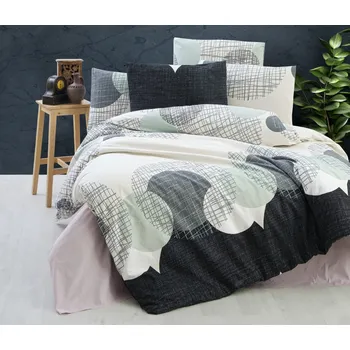 Povlečení Povlečení krep 140x200, 70x90cm Cosmic grey hotelový uzávěr