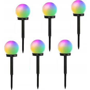 Venkovní osvětlení 6 x LED SOLÁRNÍ ZAHRADNÍ LAMPA KOULE BAREVNÁ RGB SVĚTLA
