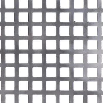 Plech Děrovaný plech čtvercový řadový Fe, otvor: 10x10 mm, rozteč: 15 mm, tl:1,5mm