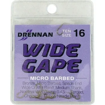 Rybářský háček Háčky na zem, plovoucí háčky, s protihrotem Drennan WIDE GAPE 10 ks