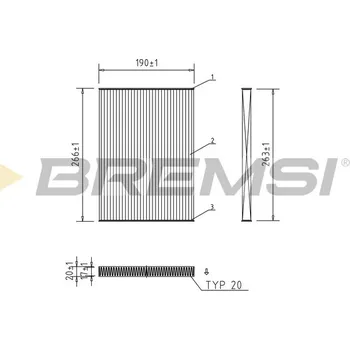 Kabinový filtr Filtr vzduchu v interiéru BREMSI FC0076C