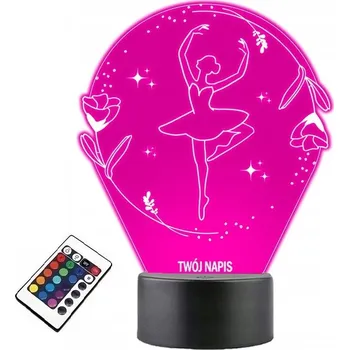 Dekorativní svítidlo LAMPKA na SKLE Tanečnice Baletka 3D LED RGB + DÁLKOVÝ OVLADAČ 16 BAREV