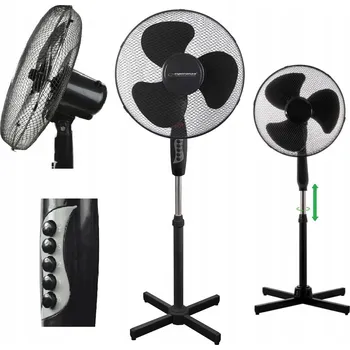 Domácí ventilátor Podlahový ventilátor ARSA GO černý 125 cm, 3 režimy, oscilace, s dálkovým ovládáním