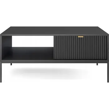 Konferenční stolek Moderní černý konferenční stolek s černým rámem - 104x68x46 cm