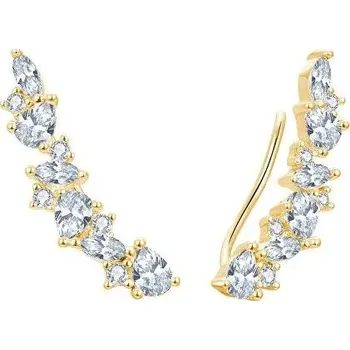 Náušnice Beneto Krásné dlouhé náušnice s průhlednými zirkony AGUP3299W-GOLD