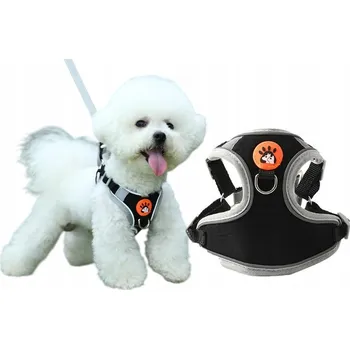 Postroj pro psa REFLEXNÍ BEZPEČNÉ POSTROJE PRO PSA PRODYŠNÉ VELIKOST XS ČERNÉ