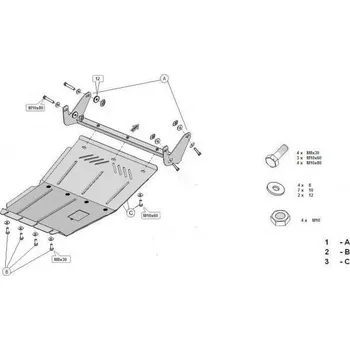 Kryt motoru Kryt pod motor VOLKSWAGEN AMAROK Platform/Chassis (S1B, S6B, S7B) - Plech - 8595698041043