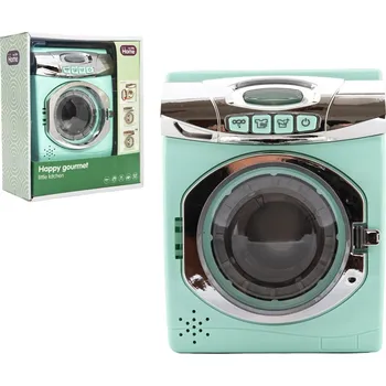 Dětská domácnost Teddies Pračka plast 13x17cm na baterie se světlem se zvukem v krabici 21x25x10cm 18m+