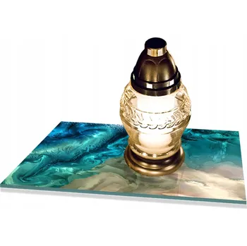 Obraz Podložka pod SVÍČKY Květiny tvrzené sklo na HŘBITOV POMNÍK 40x30cm