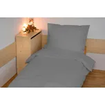 Povlečení bavlna UNI 140x200, 70x90cm tmavě šedá zipový uzávěr