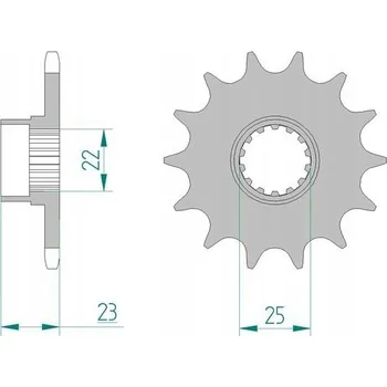Nářadí na motocykly Přední pastorek Afam 58500, 14 zubů, rozměr 520