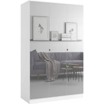 Šatní skříň Monza 3D 120 Bílá Skříň s otevíracími dveřmi se zrcadlem