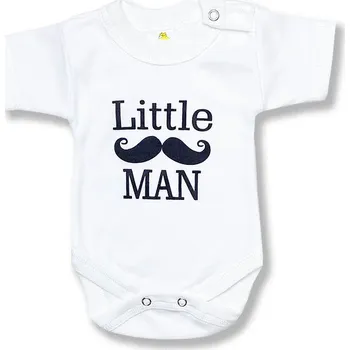 BABY´S WEAR Body pro miminka, krátký rukáv- Little Man, bílé Velikost: 80 (9-12m)