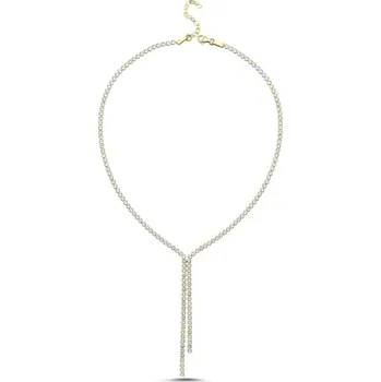 Řetízek Olivie Stříbrný tenisový náhrdelník GOLD 9547 Ag 925; ≤12 g.