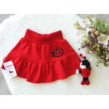 Dívčí šaty AMÁLKA Bavlněná červená sukýnka, beruška Velikost: 92-98