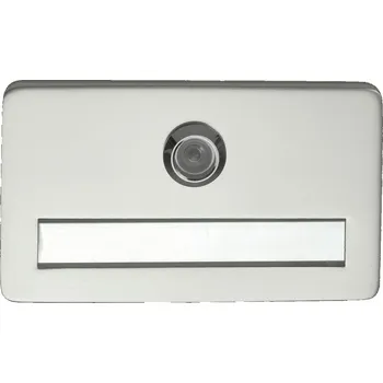 Dveřní kukátko Jmenovka s dveřním kukátkem, 120x70x6 mm, 170°, tl. dv. 28-45 mm, stříbrný elox