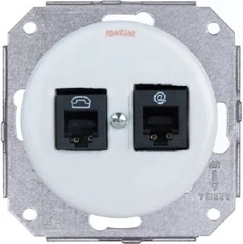 vypínač FONTINI by Font Barcelona Porcelánová zásuvka Garby Colonial telefon + data - výprodej Barva: Bílá 31 708 17 2