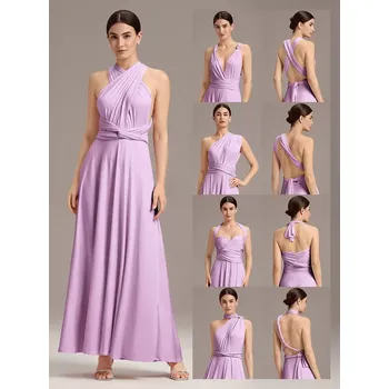 Dámské šaty Ever Pretty dámské vázací šaty ES02410-6 fialková Lila XS/S/M