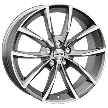 Alu kolo Alu kola AUTEC ASTANA, 19x8 5x112 ET45, titanová + leštění (zátěžová) vhodné pro Audi Q2, Audi Q4 e-tron, Cupra Ateca, Cupra Tavascan, Seat Ateca, Škoda Enyaq, Škoda Karoq, Škoda Octavia I