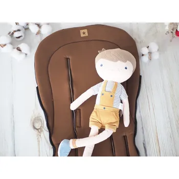 Podložka do kočárku prodloužená (brown, černý fleece)