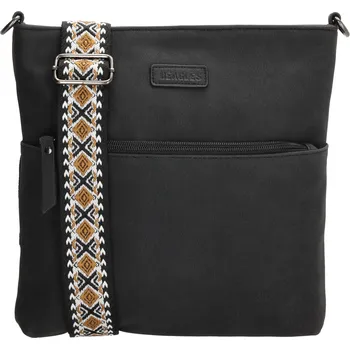 Beagles Malaga dámská crossbody taška s dekorativním popruhem - černá - 26,5 cm