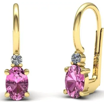 Přívěsek Náušničky s růžovým safíry a brilianty NK210014 Materiál: Žluté zlato 14kt