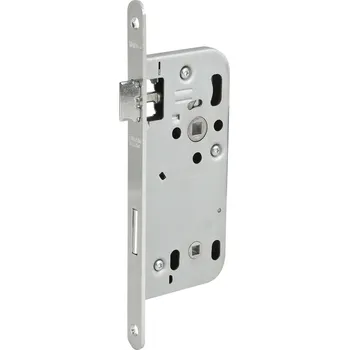 Dveřní kování Zadlabací zámek WG 340 R, WC, DM 50, ocel pozinkovaná stříbrná
