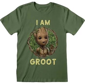 Pánské tričko Marvel|Guardians Of The Galaxy|Strážci galaxie - I Am Groot Badge - tričko M