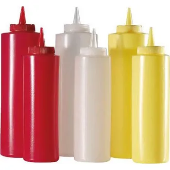 Láhev láhev 1,025l SAUCE-omáčky, šir.hrdlo, špička, MIX, plast Rychlá expedice, doprava zdarma od 999,-