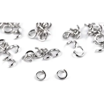 Materiál na výrobu šperku Spojovací kroužek 4mm, platina, 10 ks