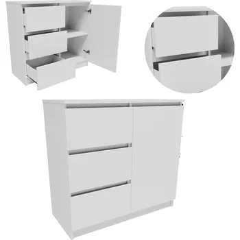 Komoda Komoda Matkam 80 x 35 x 77 cm bílá matná