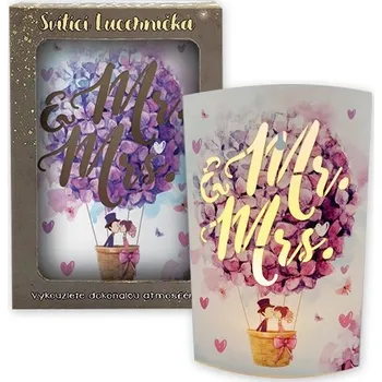 metr Svítící svatební lucerna Mr. a Mrs.