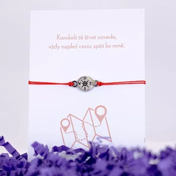 Náramek Provázkový náramek z oceli - KOMPAS