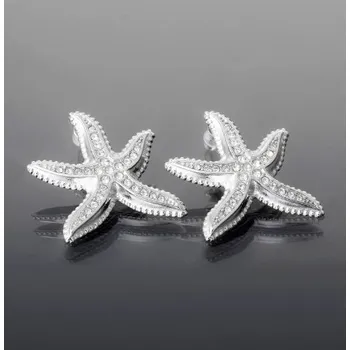 Náušnice Prosperk Náušnice z leštěné chirurgické oceli, mořské hvězdice stříbrná