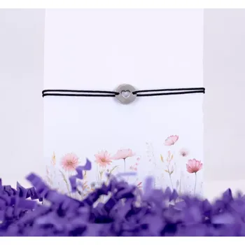 Náramek Provázkový náramek z oceli - SRDÍČKO Zlaté