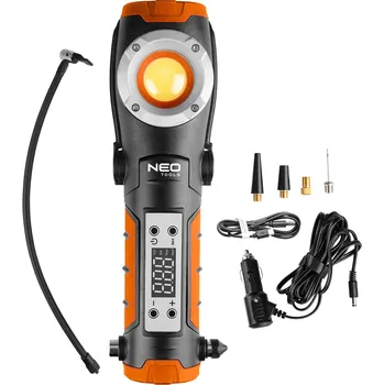 Svítilna NEO TOOLS Bateriová LED lampa s kompresorem 800 lm – světlo a tlak v jednom