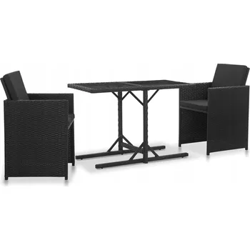 Sada zahradního nábytku z umělého ratanu VidaXL černá 3 ks