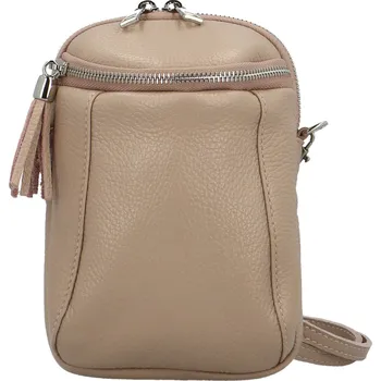 Kabelka Módní dámská kožená crossbody kabelka Arlete, růžová