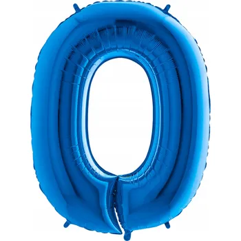 Balónek MEGA BALÓN ČÍSLICE 0 MODRÝ VE TVARU ČÍSLICE FÓLIOVÝ 92cm NA HELIUM