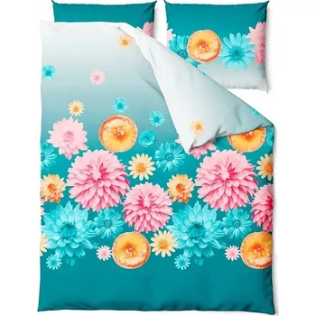 Povlečení Povlečení 200x220 Blossom tyrkysové květy